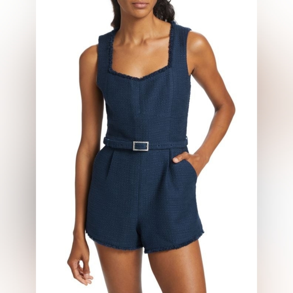 Generation Love Blue Tweed Romper